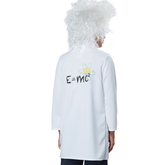 Einstein E= MC2 costume California Halloween kids boy’s XL 12-14 wig tie jacket - Picture 2 of 2